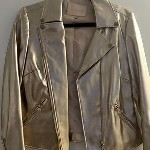 Rose gold leather jacket!